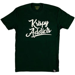 Krispy Addicts - Krispy Logo Raised Tee Forest Green (white)