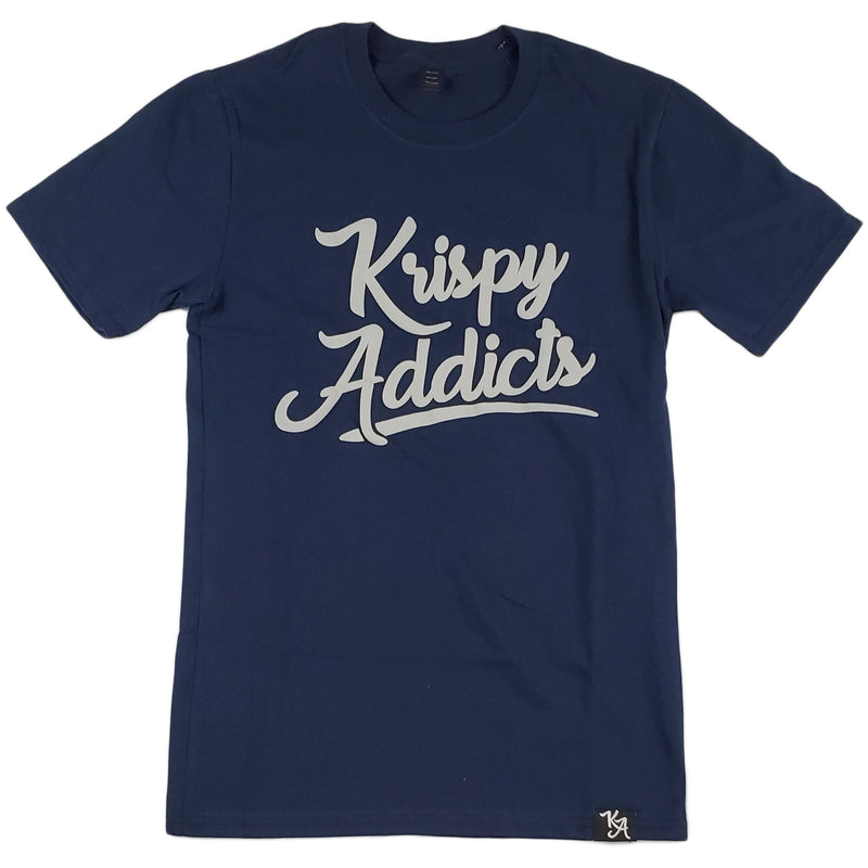 Krispy Addicts - Krispy Logo Raised Tee Navy (grey)