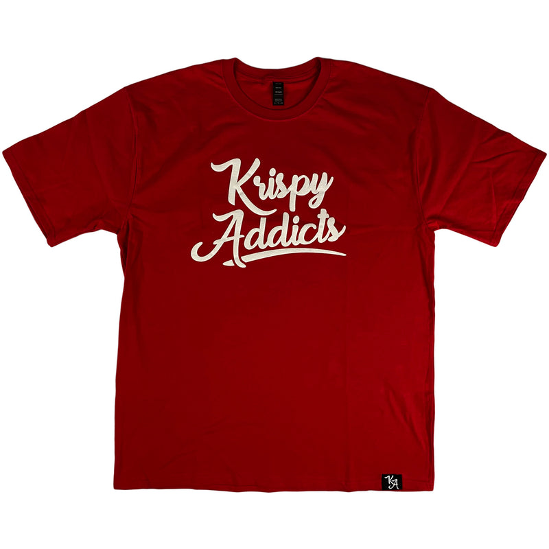 Krispy Addicts - Krispy Logo Raised Tee Red (white)