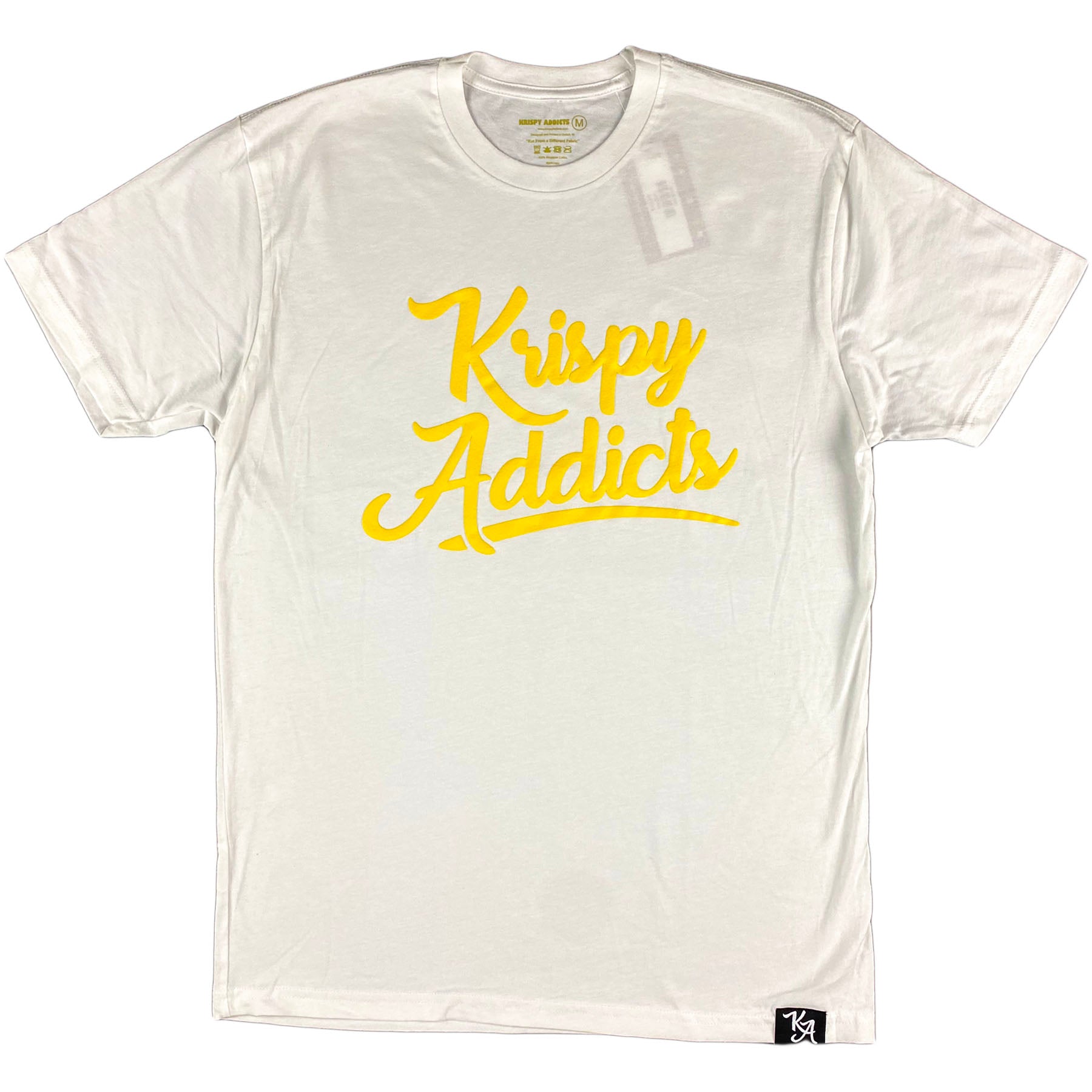 Krispy Addicts - Krispy Logo Raised Tee White (yellow)