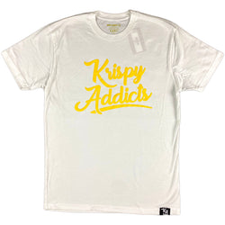 Krispy Addicts - Krispy Logo Raised Tee White (yellow)