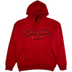 Krispy Addicts - Savageville Tails Chenille Hoodie (red/black)