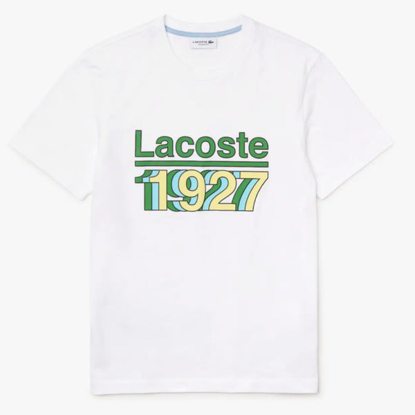 大きな取引 LACOSTE - (white) T-shirt Cotton Printed Vintage Neck Crew ジャケット・アウター