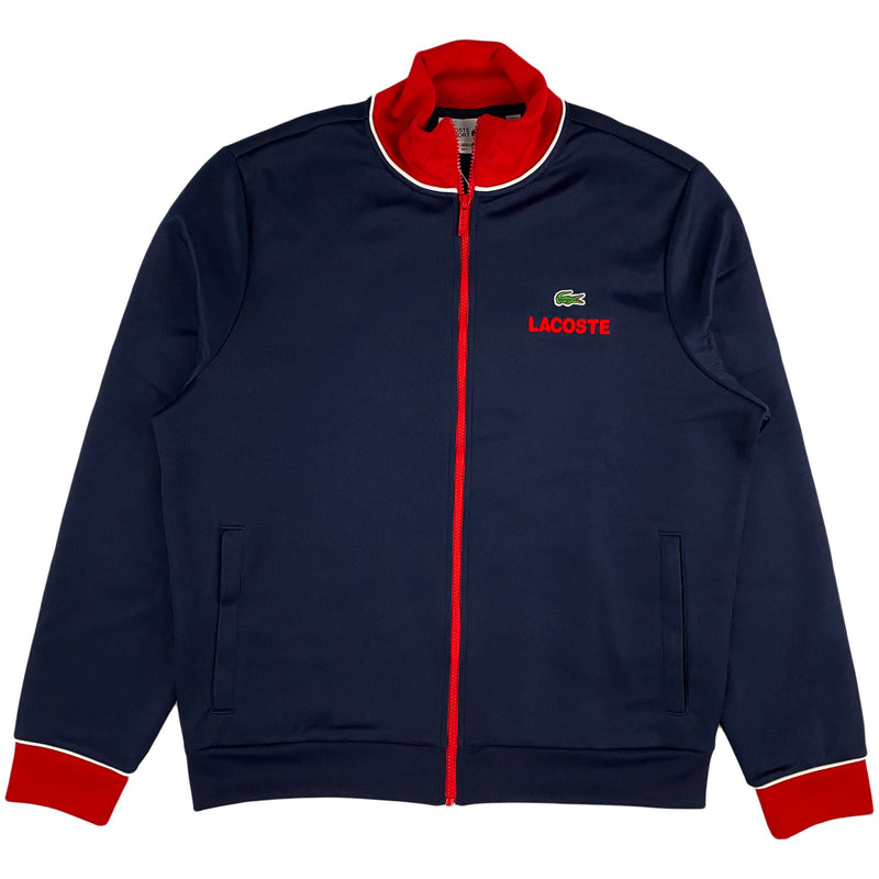 Lacoste - Sport Contrast Accents Print Zip Sweatshirt (navy/red/white)