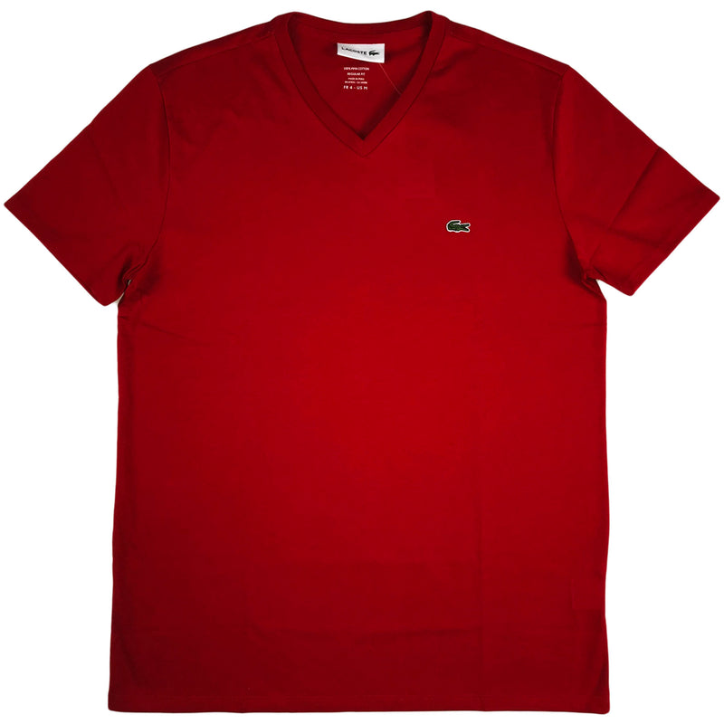 Lacoste - SS Pima V neck Tee (red)