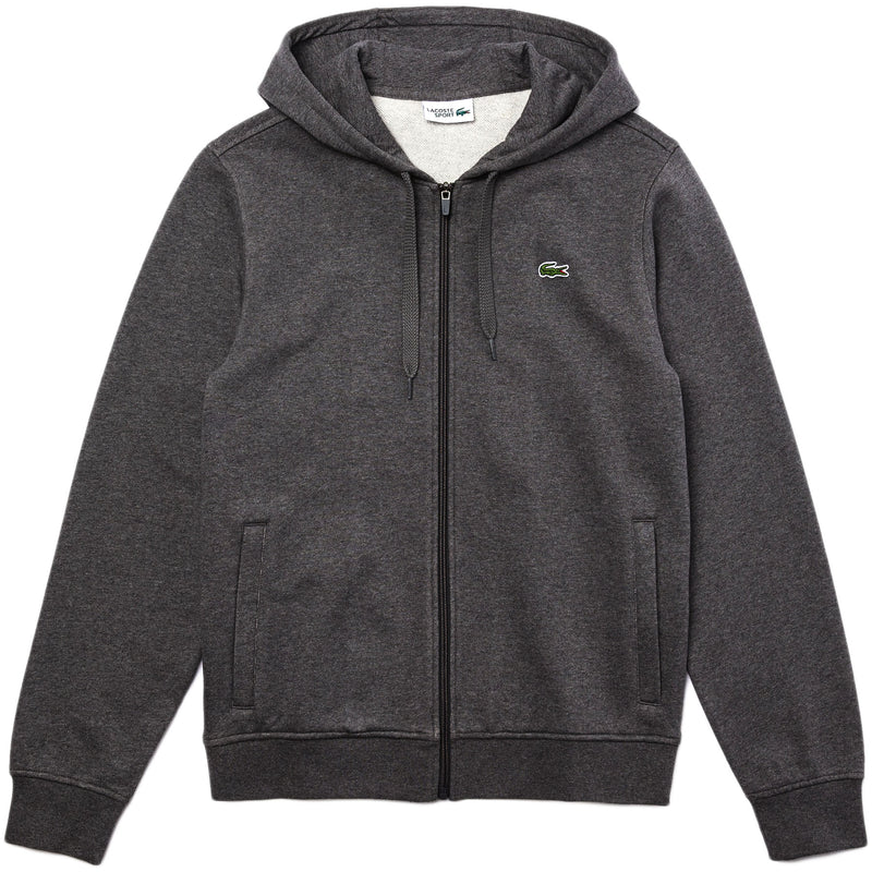 Lacoste - Sport Hooded Lightweight Bi-material Sweatshirt [sh1551] (grey chine / dark grey)