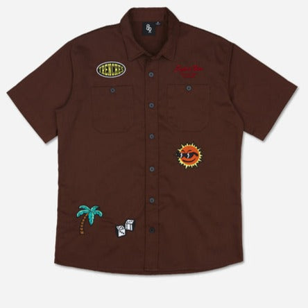 8 & 9 - No Worries Work Shirt - Brown