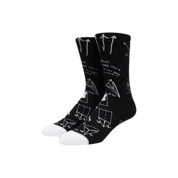 Paper Planes - Sketched-Socks (black)