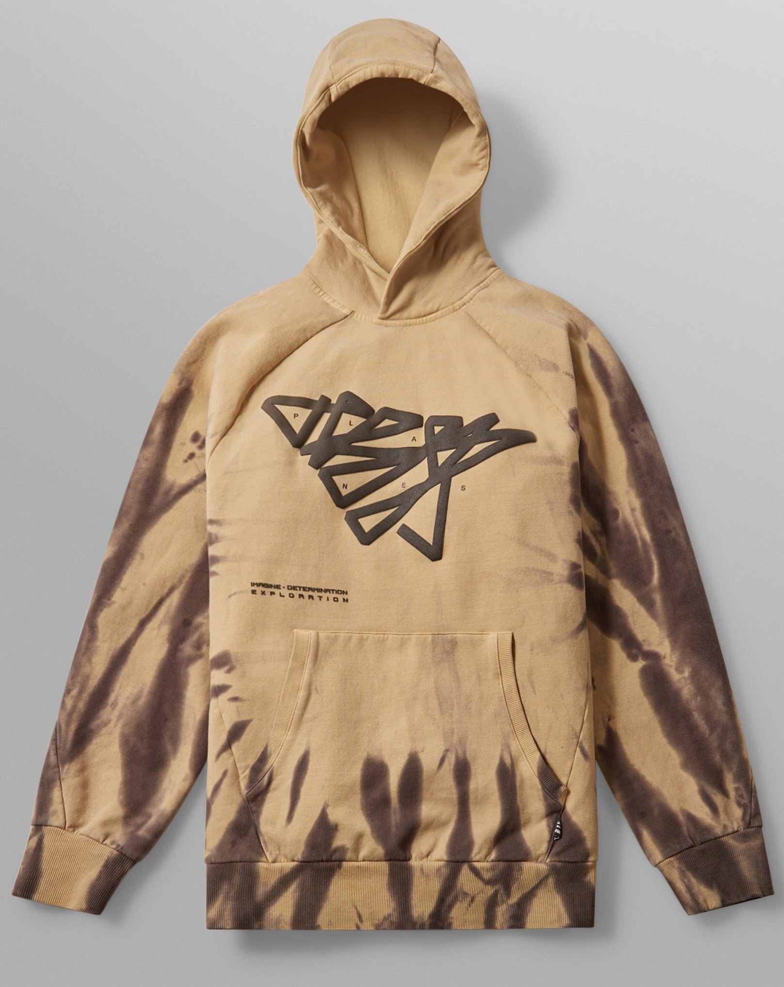 PAPER PLANES - PATH TO GREATNESS TIE DYE HOODIE - PEBBLE