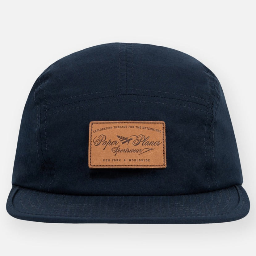 PAPER PLANES - RIPSTOP 5 PANEL CAMPER CAP - INDIGO