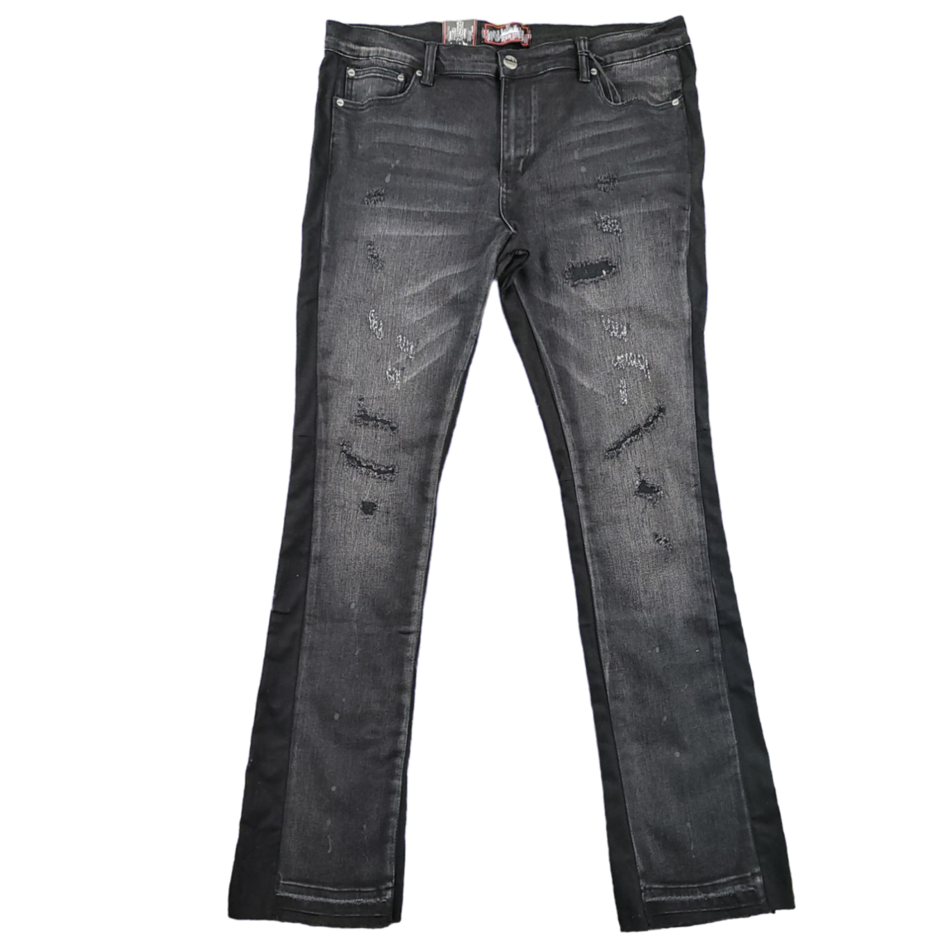 DENIM CITY - FLARE STACK JEAN - DARK GREY