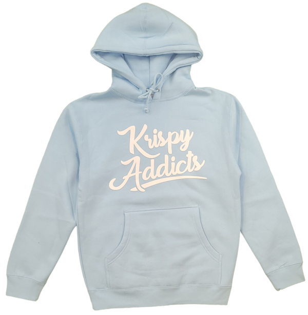 Krispy Addicts - Krispy Logo Raised Hoodie - Aqua/White