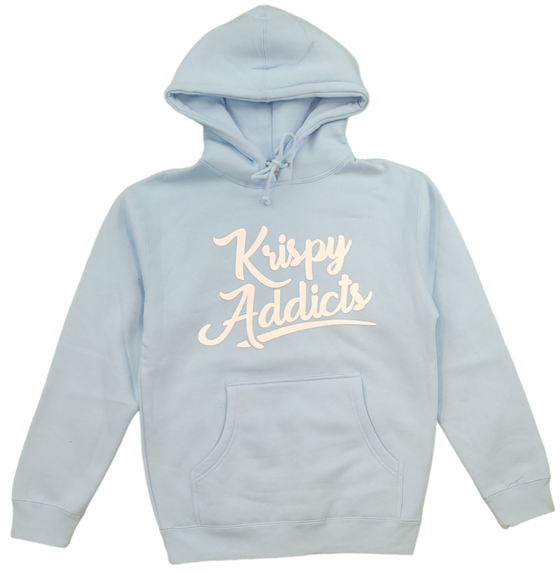 Krispy Addicts - Krispy Logo Raised Hoodie - Aqua/White