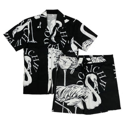 Rich Wierdo - Flamingo Silk Short Set (black)
