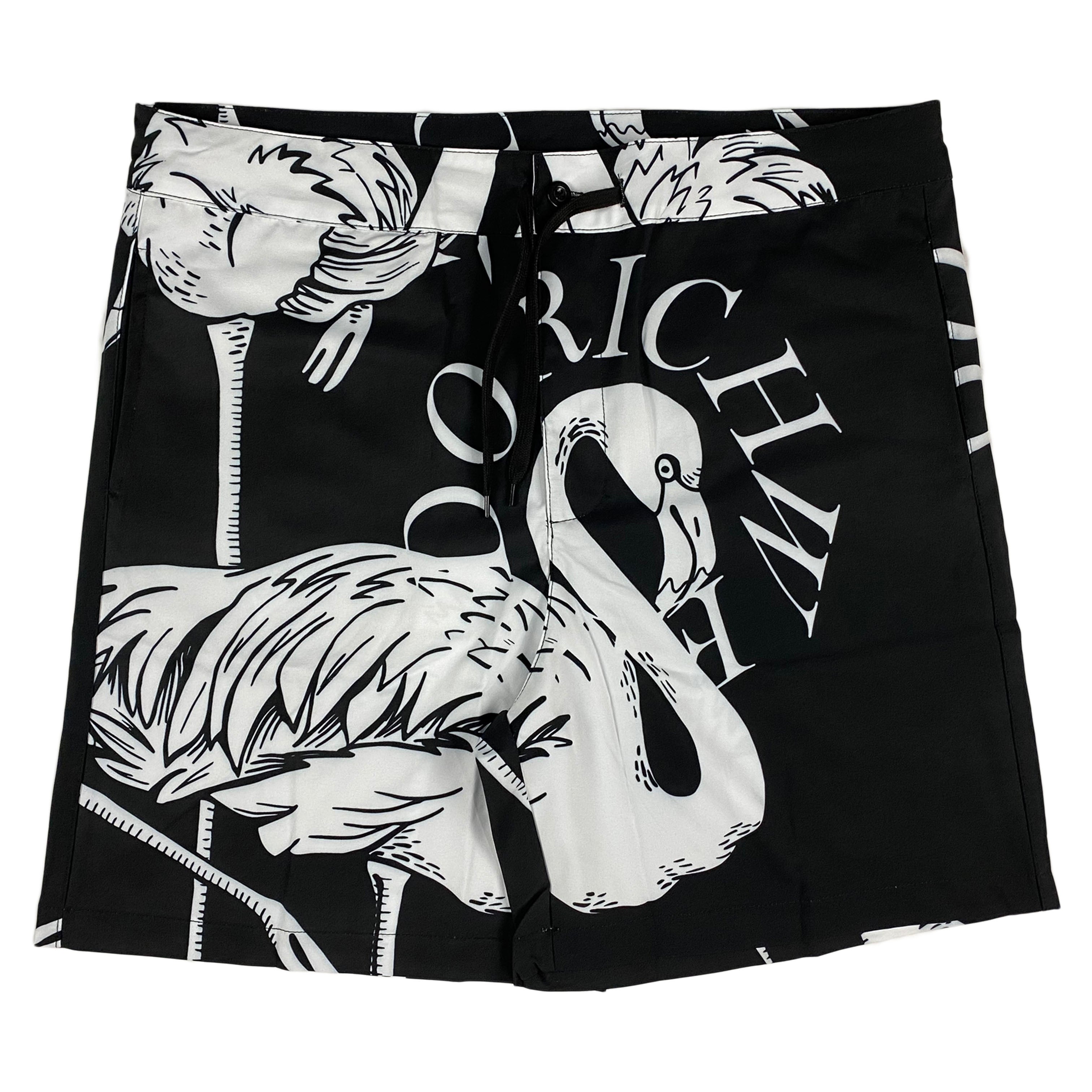 Rich Wierdo - Flamingo Silk Short Set (black)