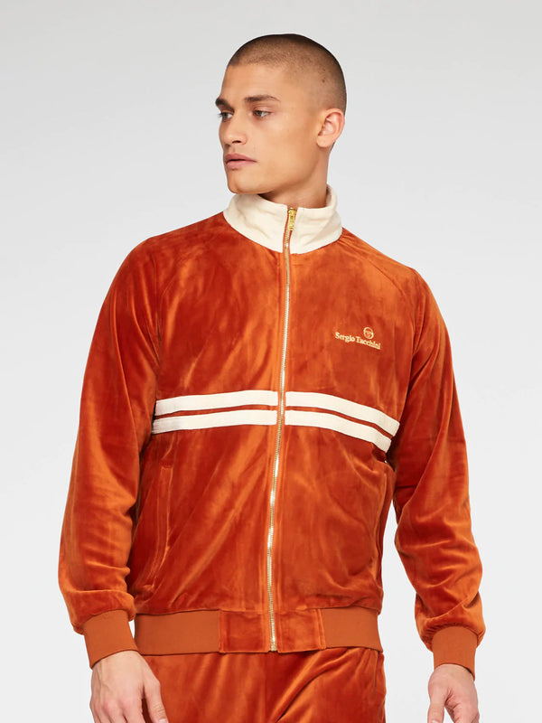 SERGIO TACCHINI - DALLAS VELOUR TRACK JACKET AND PANT - BOMBAY BROWN-BROWN