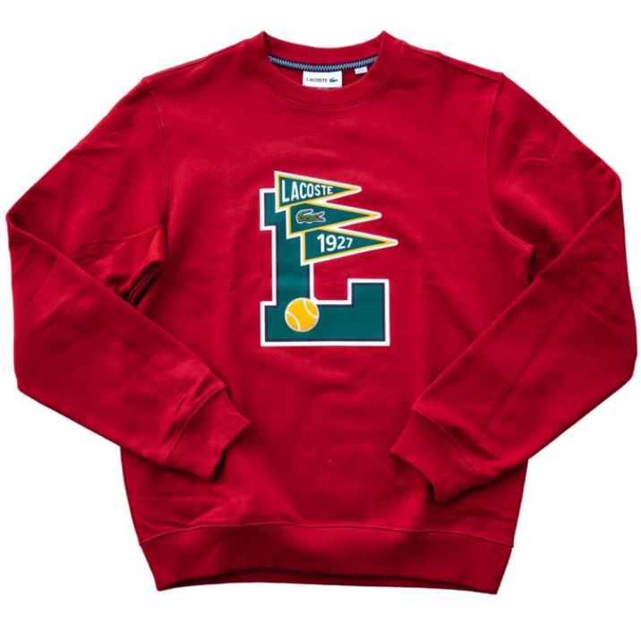 LACOSTE -  Click image to zoom sh7419 ls crew neck with large l on chest (RED)