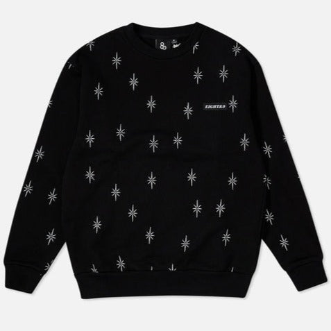 8 & 9 - Shine Jaquard Crewneck Sweatshirt - Black