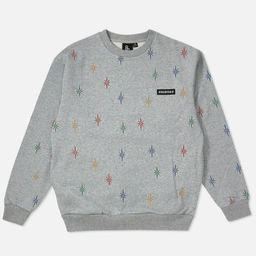 8 & 9 - Shine Jaquard Crewneck Sweatshirt - Grey