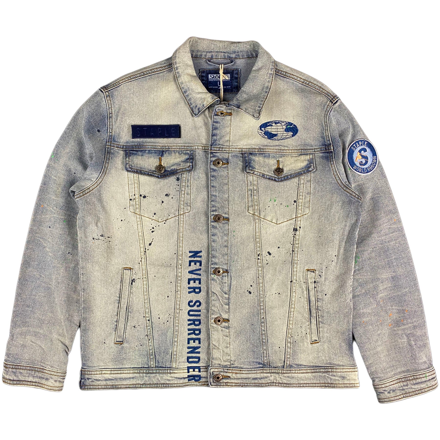 Staple - Spray Denim Jacket Med Stone Wash