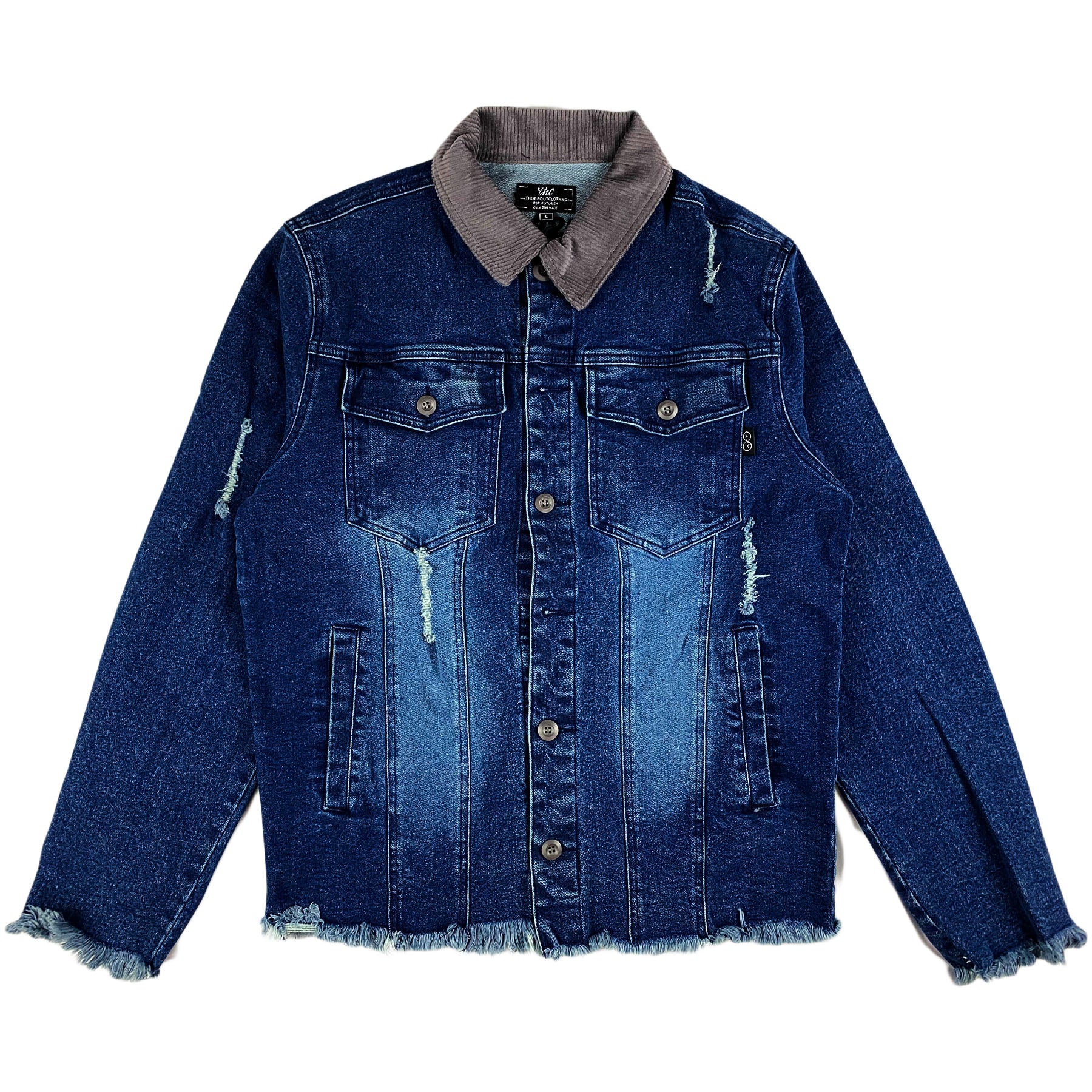 THC (The Hideout Clothing) - Blessed Denim Jacket (Cloud Grey/Dark Wash)