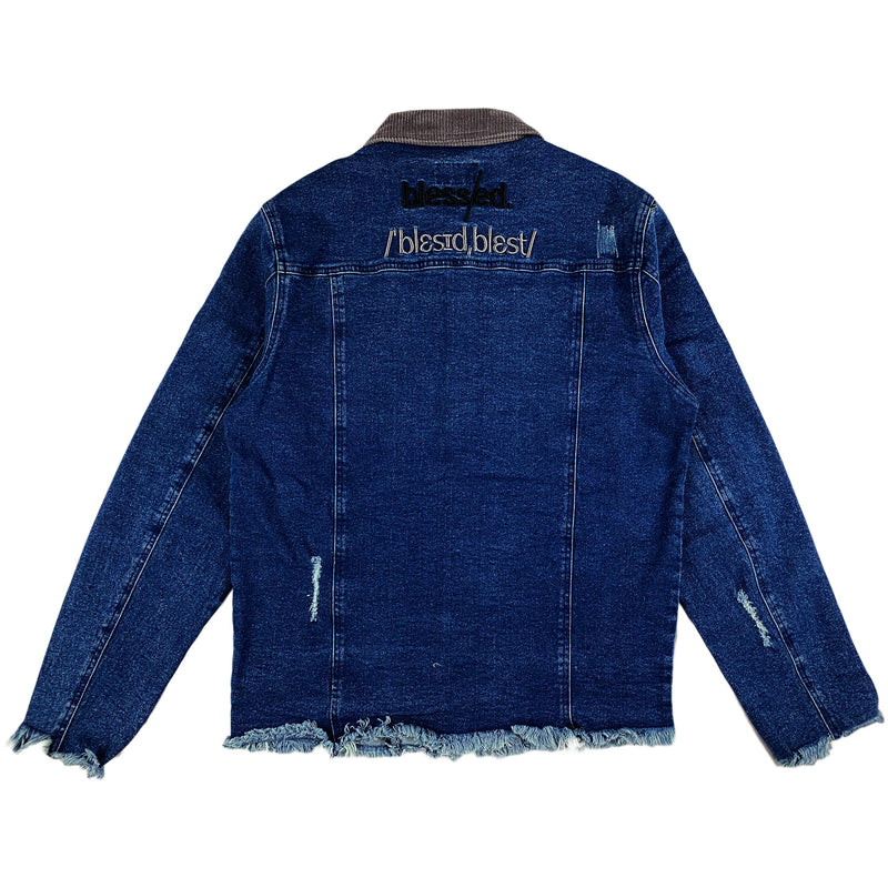 THC (The Hideout Clothing) - Blessed Denim Jacket (Cloud Grey/Dark Wash)