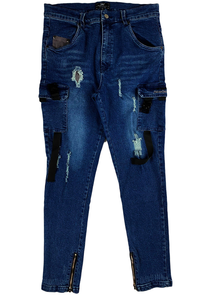THC  (The HIdeout Clothing) - Blessed Denim Jeans (Dark Wash)