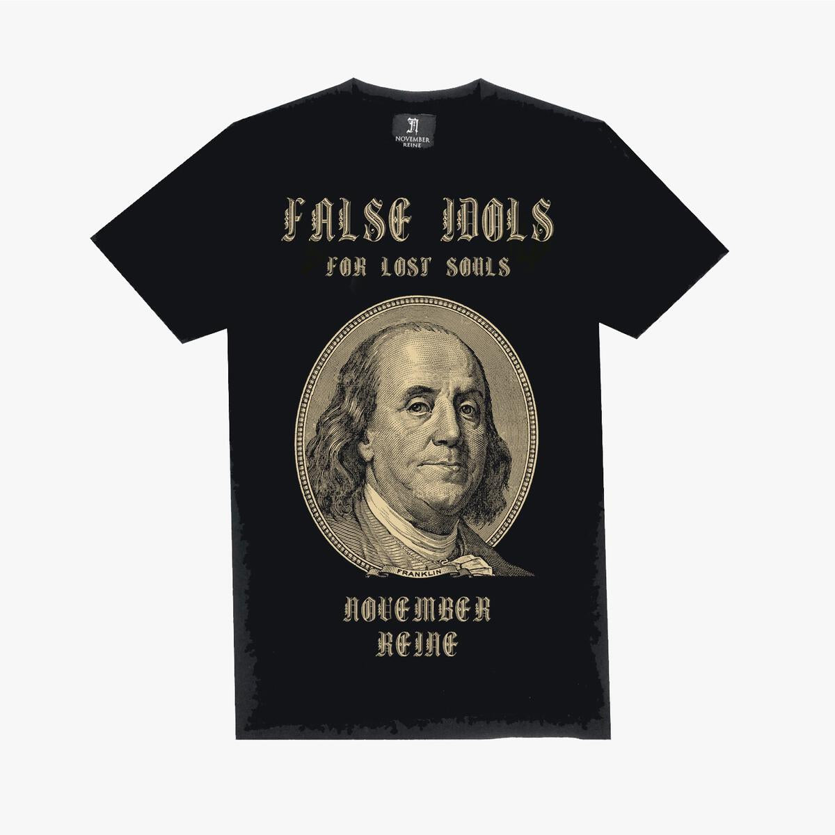 NOVEMBER REINE - FALSE IDOLS TEE BLACK AND KHAKI