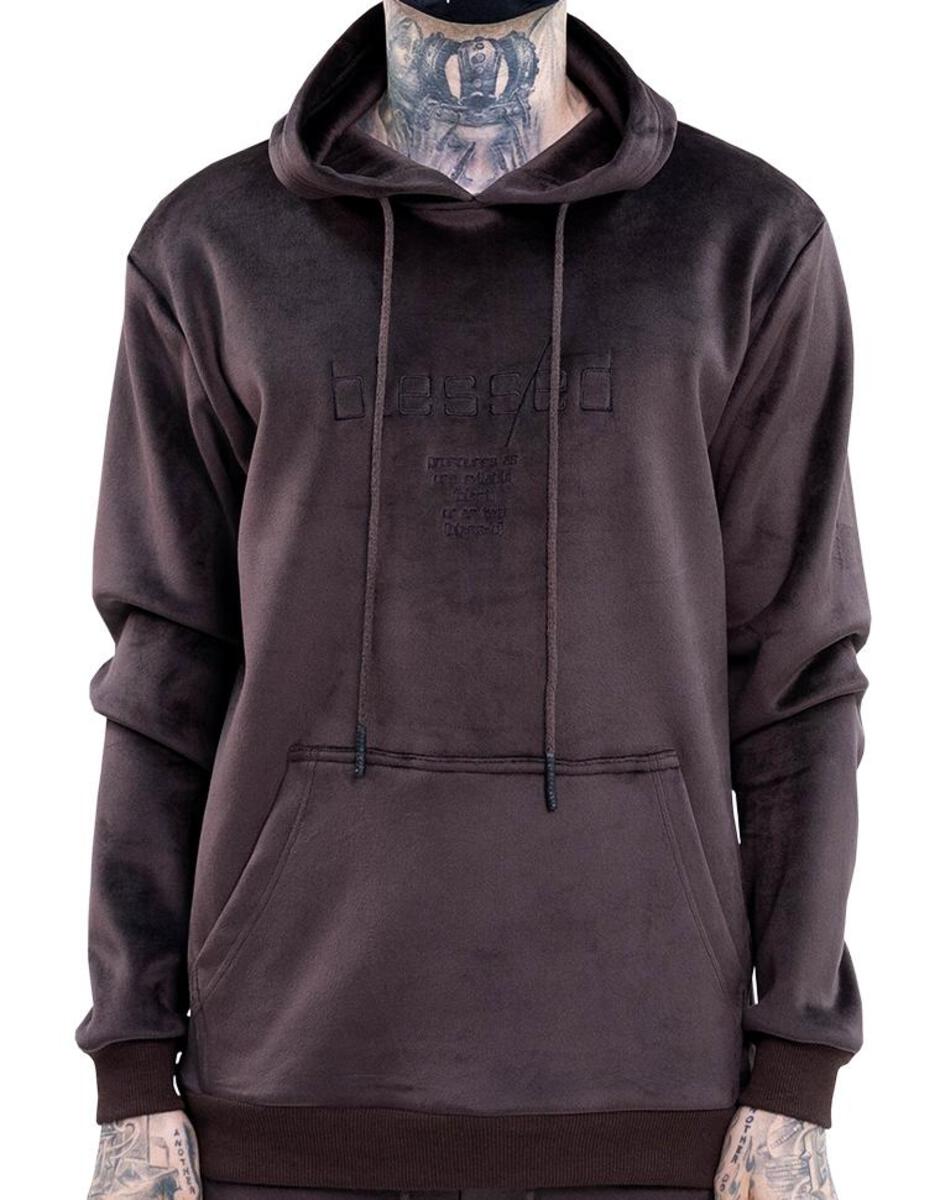 THC (THE HIDEOUT CLOTHING) - BLESSED VELOUR HOODIE (COCOA BROWN)