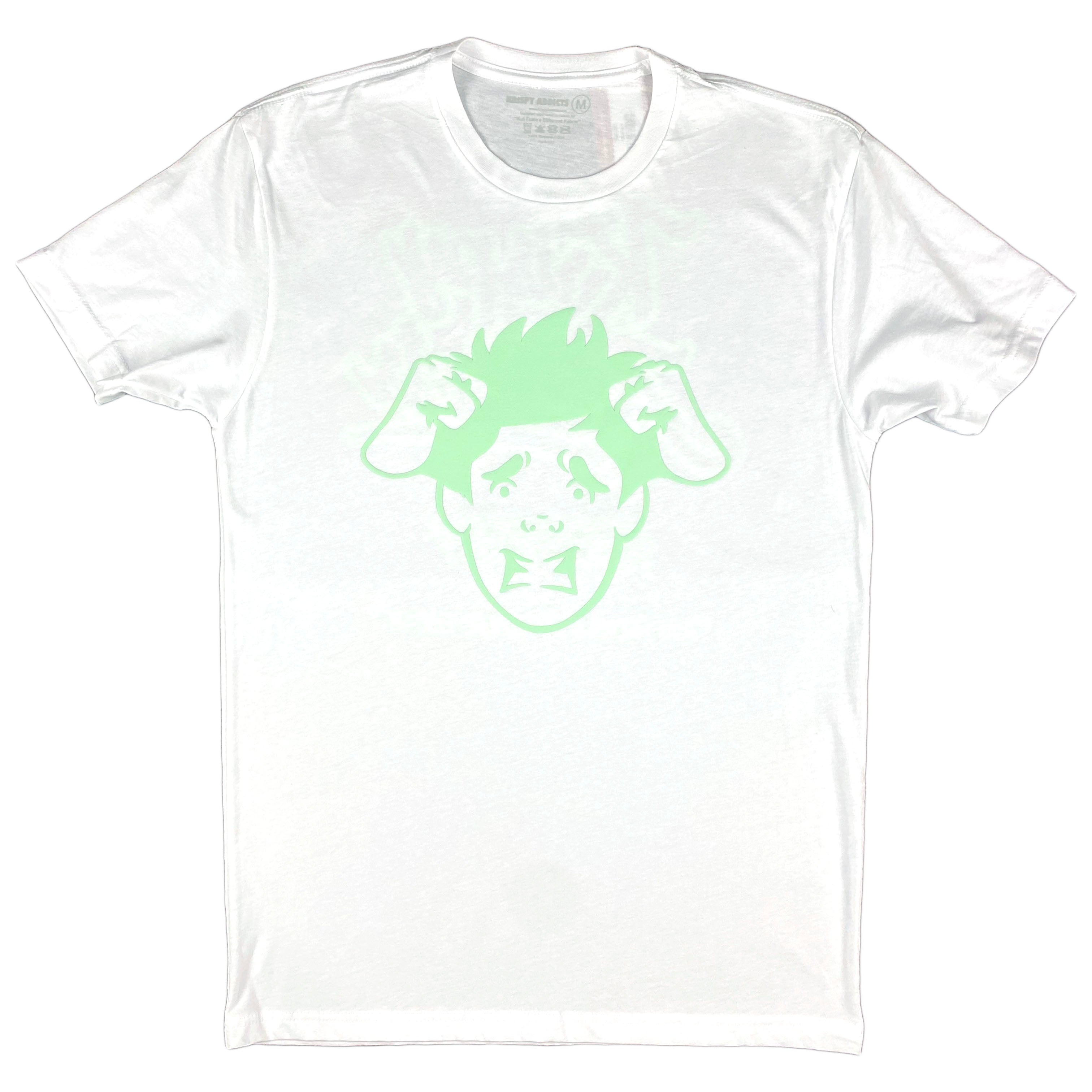 Krispy Addicts - Krispy Face Back Tat Tee White (mink green)