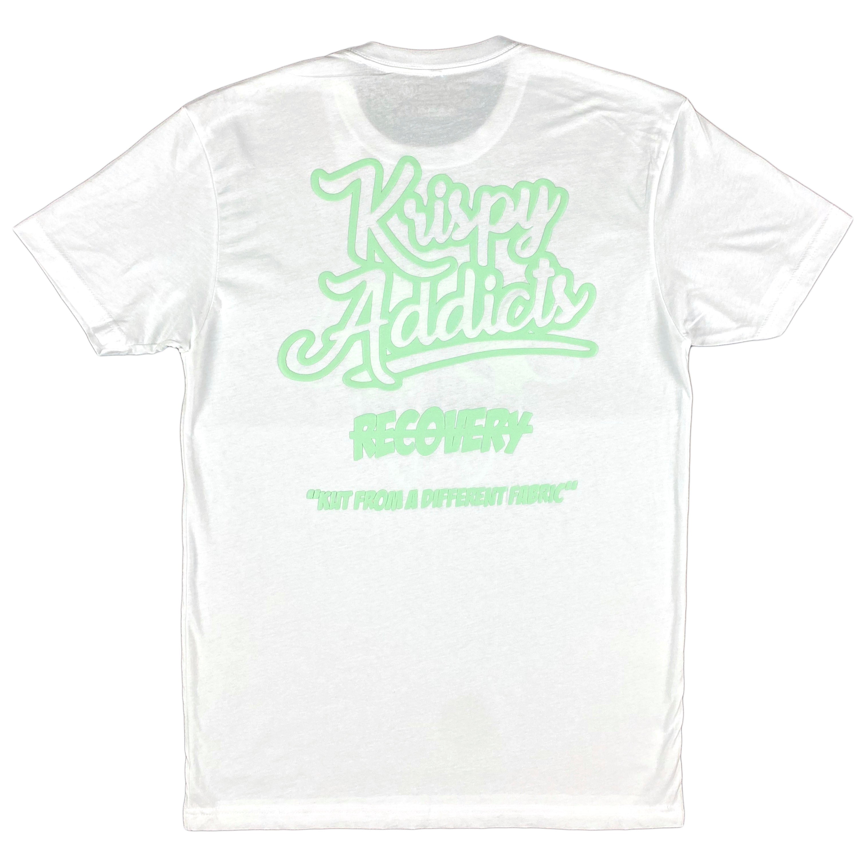 Krispy Addicts - Krispy Face Back Tat Tee White (mink green)