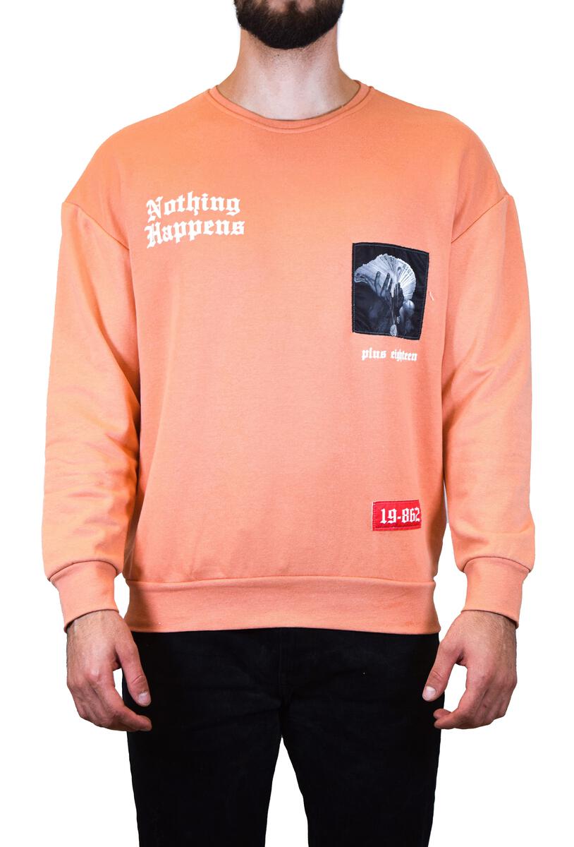 PlusEighteen - Nothing Happens Crewneck Peach