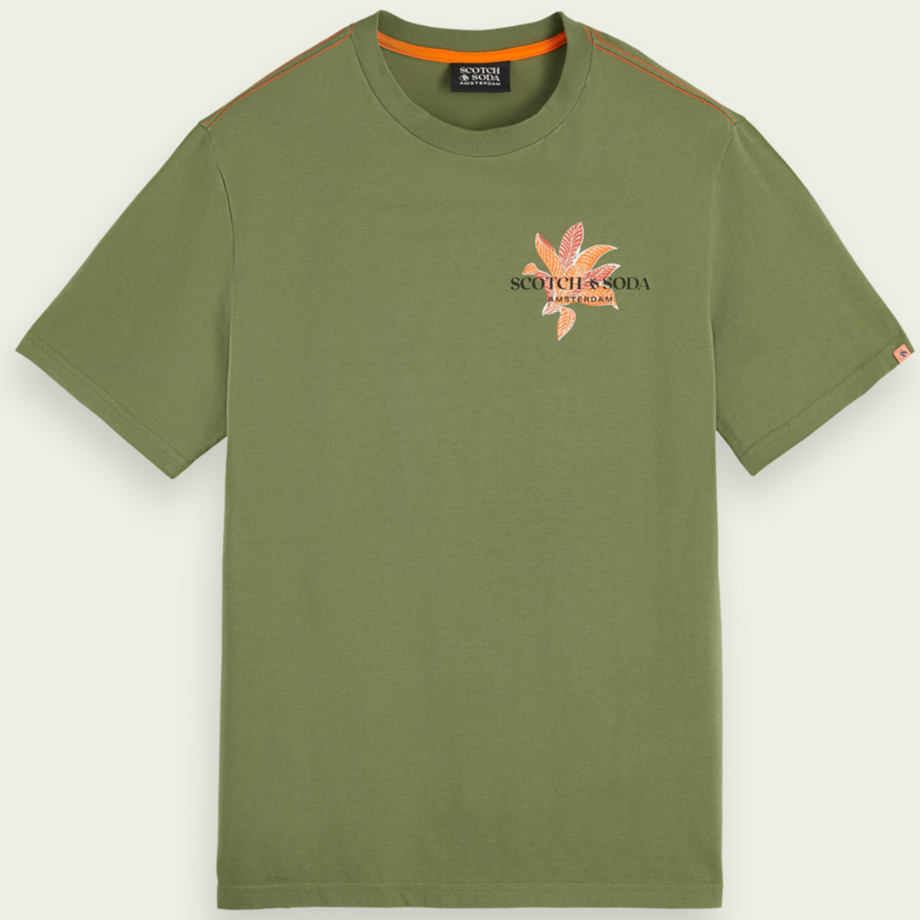 SCOTCH & SODA - Graphic jersey crewneck T-shirt in Organic Cotton