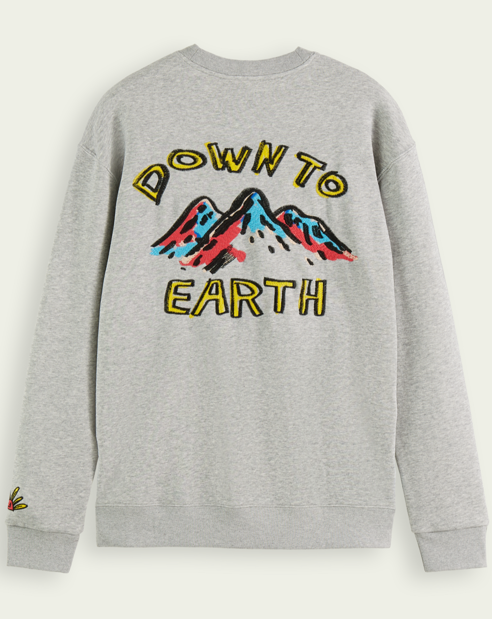 SCOTCH & SODA - Embroidered crewneck felpa sweatshirt - GREY